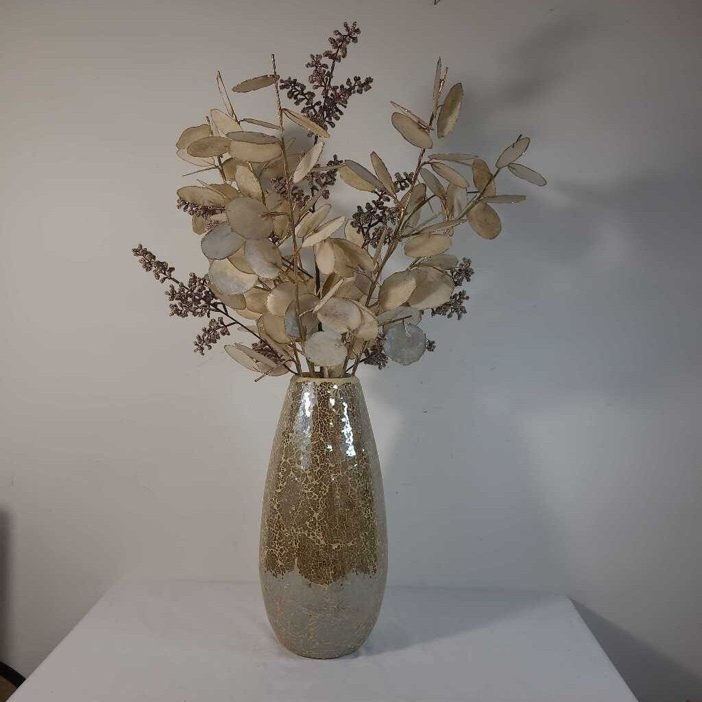 GOLD MOSAIC VASE W/PICKS