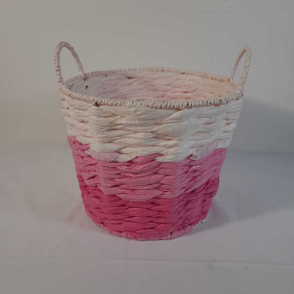 PINK BASKET W/HANDLES