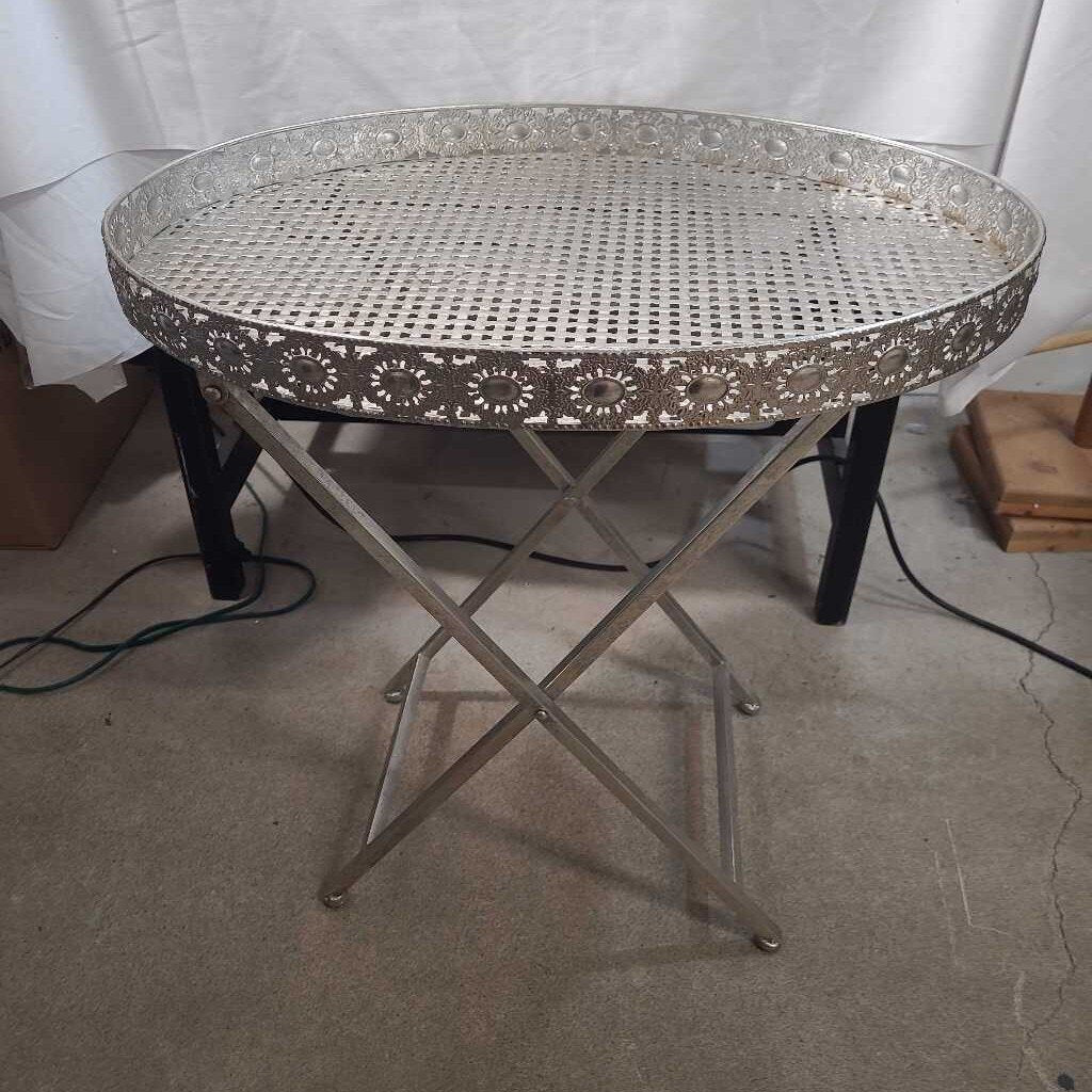 FOLDING SILVER TABLE