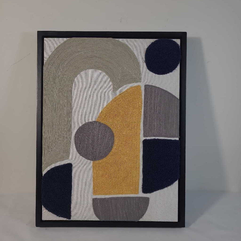 BLUE, YELLOW & GREY STRING ART