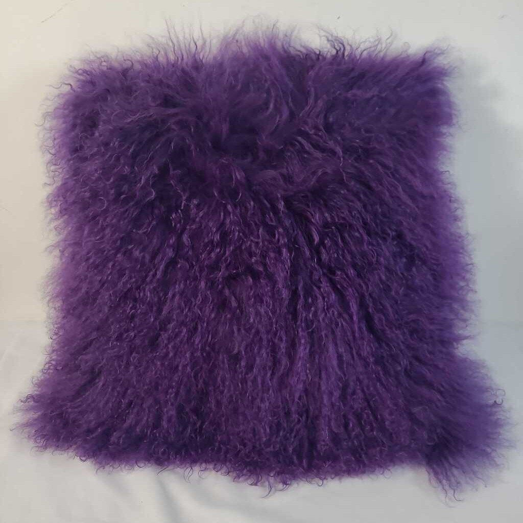 PURPLE SHEEPSKIN PILLOW
