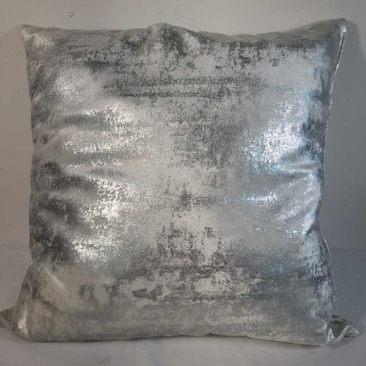 SILVER & WHITE DOWN FILLED PILLOW