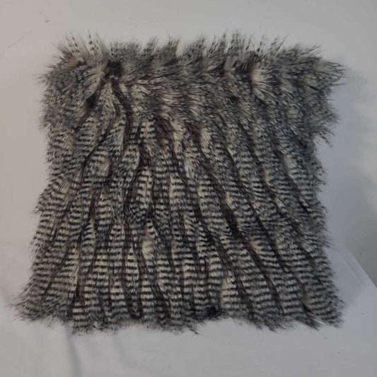 STRIPED FAUX FUR PILLOW