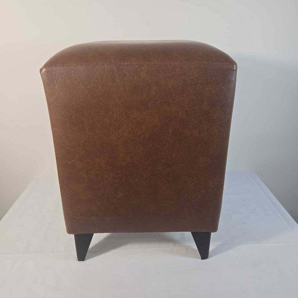 BROWN LEATHER STOOL