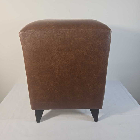 BROWN LEATHER STOOL