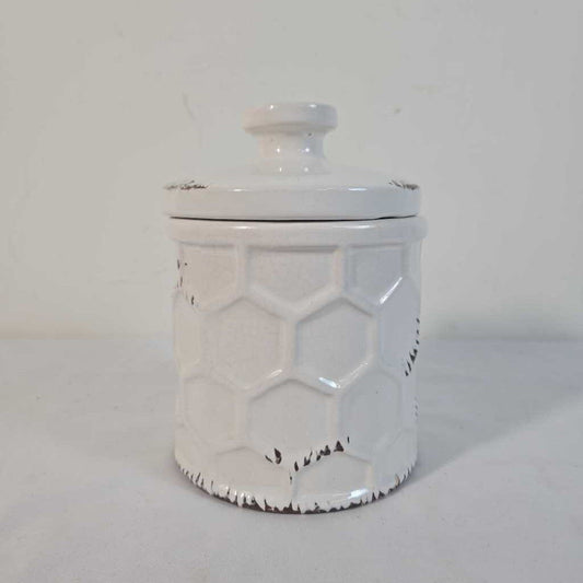 HONEYCOMB CANISTER W/LID & SCOOP