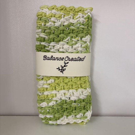 KITCHEN DISH CLOTH - GREEN AND WHITE