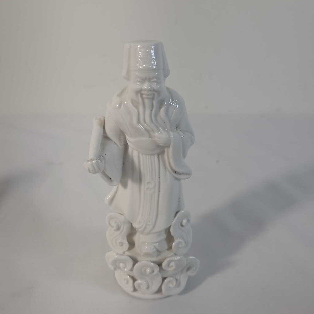 WHITE PORCELAIN CHINESE GOD FIGURINE