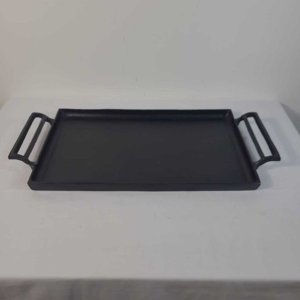 RECTANGULAR BLACK METAL TRAY