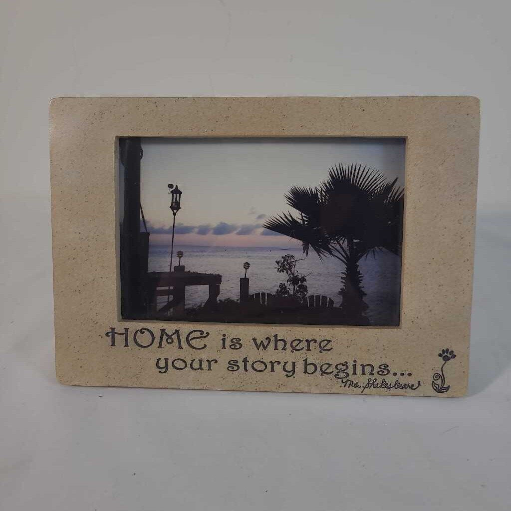 HOME IS WHERE OUR STORE BEGINS PICTURE FRAME