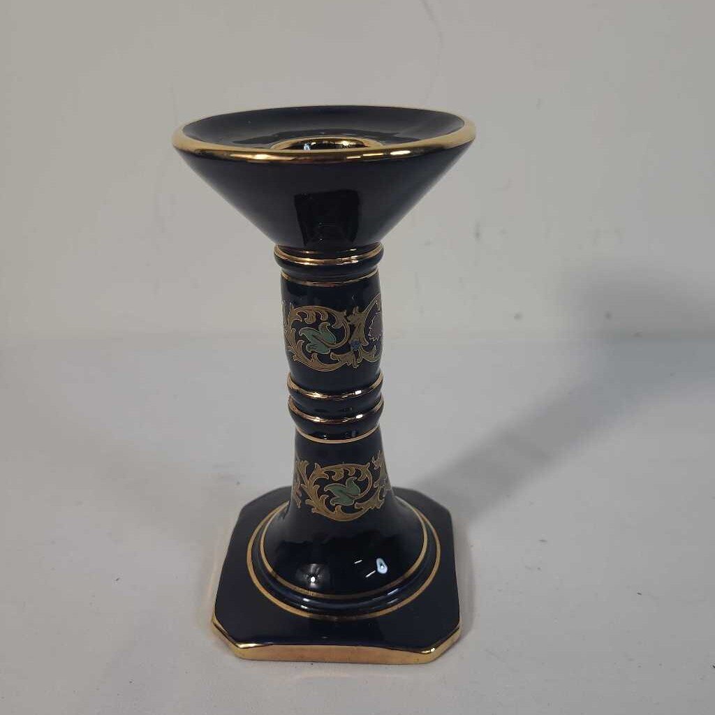 COLBALT BLUE & GOLD RHODOS CANDLE HOLDER