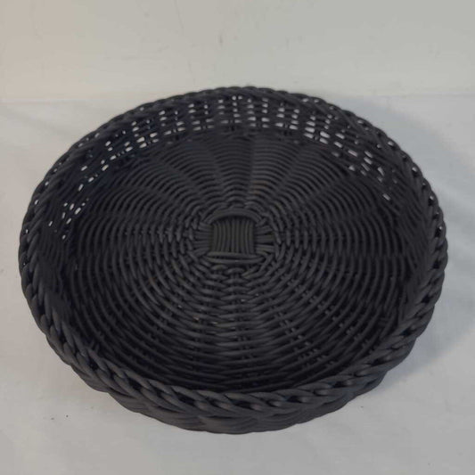LG ROUND BLACK WOVEN BASKET