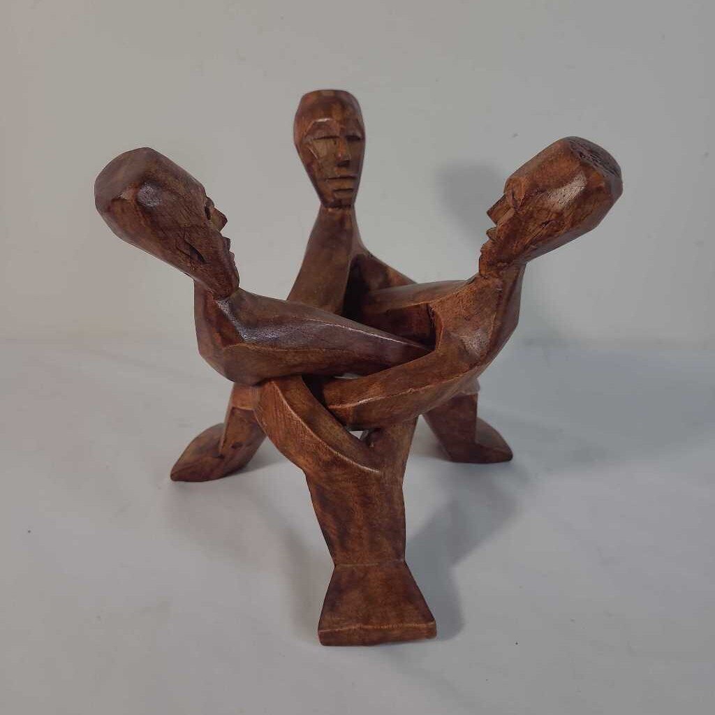 VTG AFRICAN GHANA HAND CARVED PLANT STAND