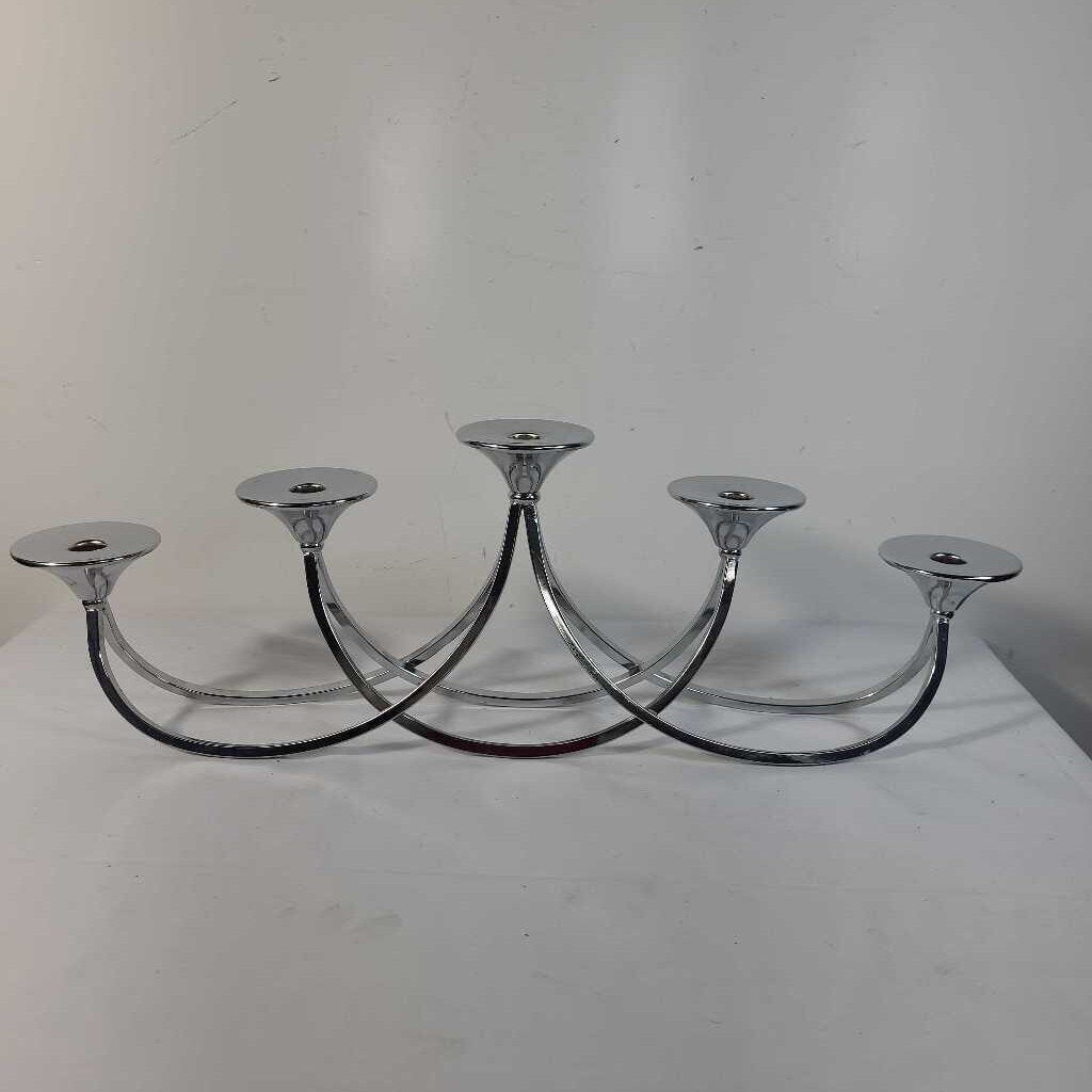 SILVER 5 CANDLE HOLDER