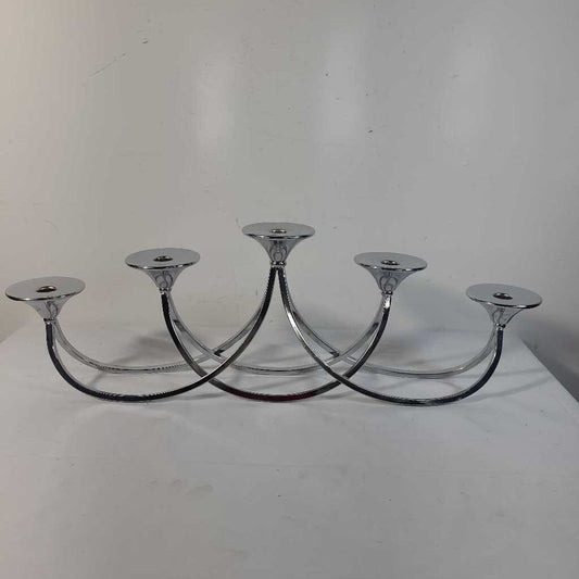 SILVER 5 CANDLE HOLDER