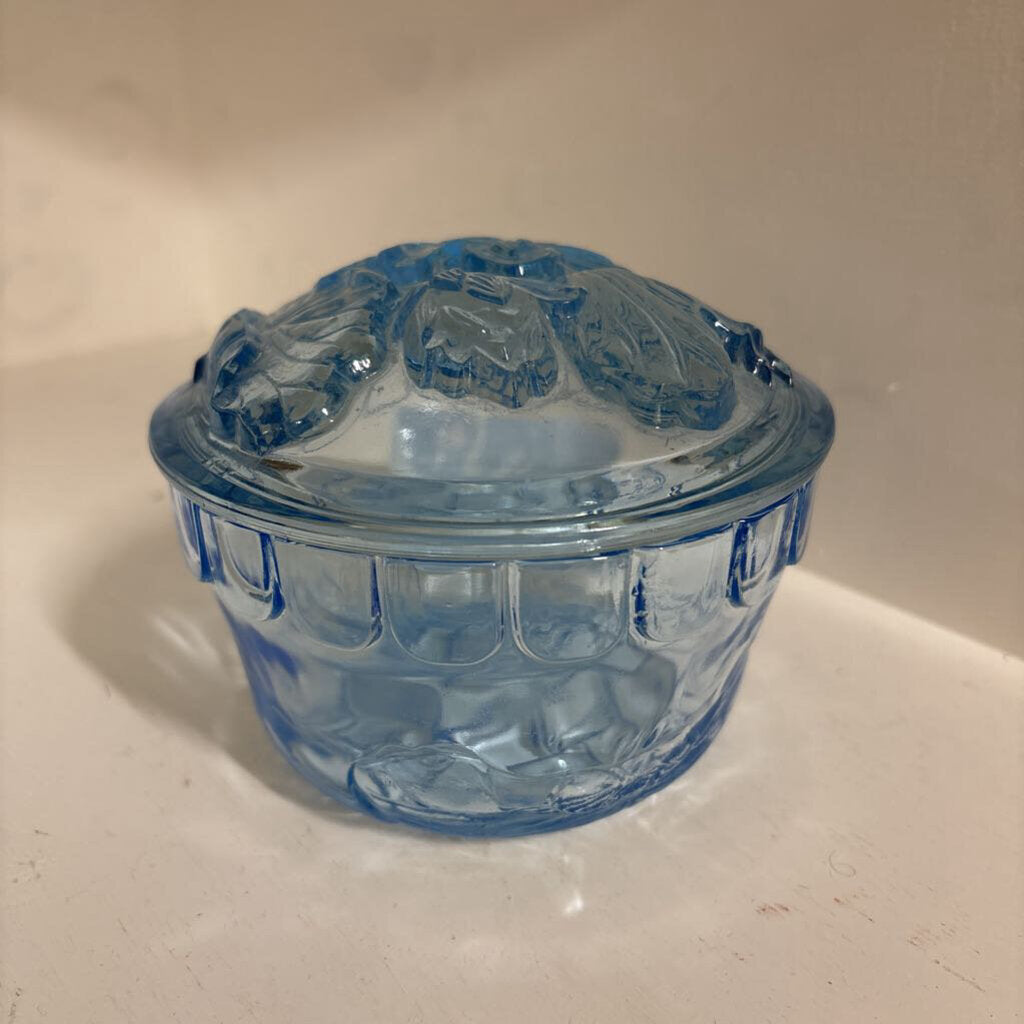 Vintage Light Blue Glass Candy Dish