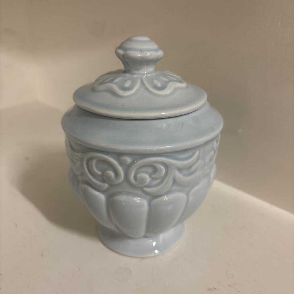 Vintage Light Blue Ceramic Trinket Dish