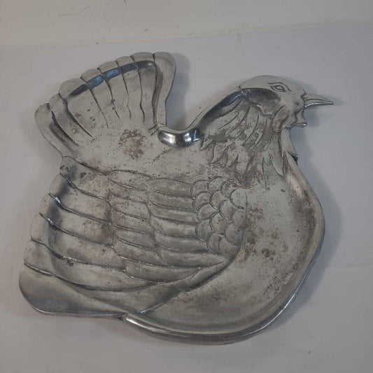 PEWTER ROOSTER TRAY