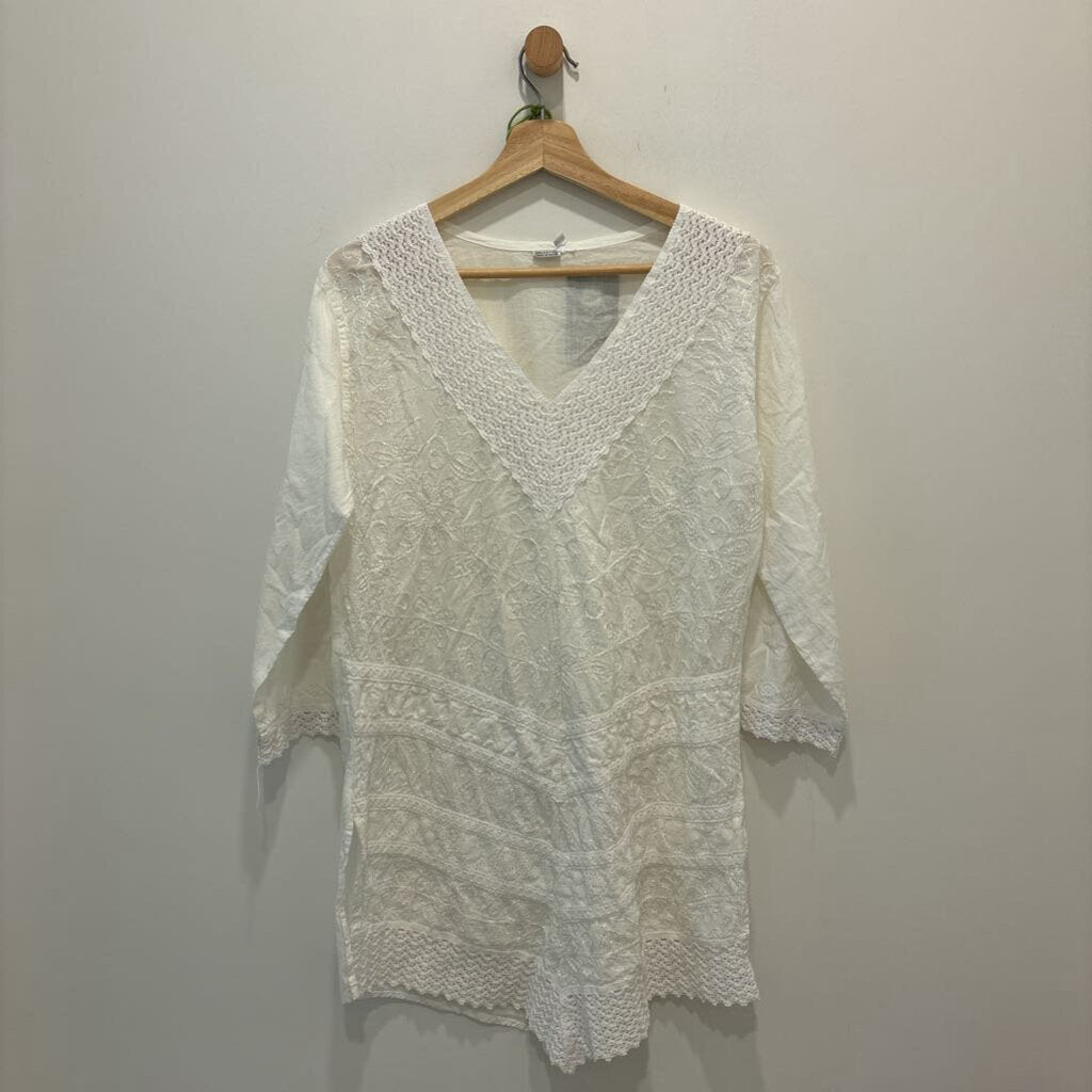 COTTON LONG SLEEVE WHITE DRESS