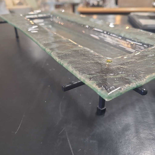 GLASS TRAY ON METAL STAND
