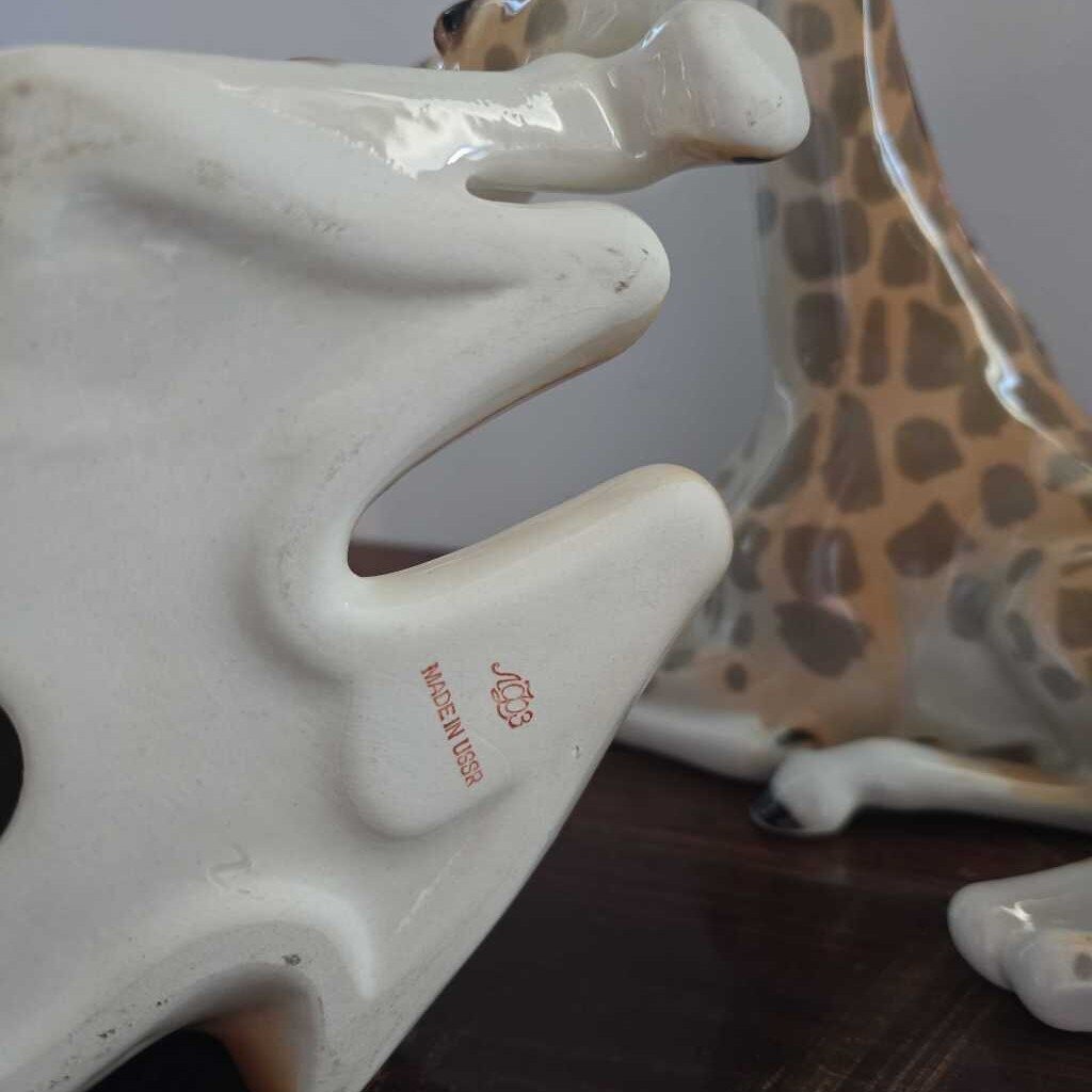 Vintage Lomonosov USSR/Russia Porcelain Giraffe Trio
