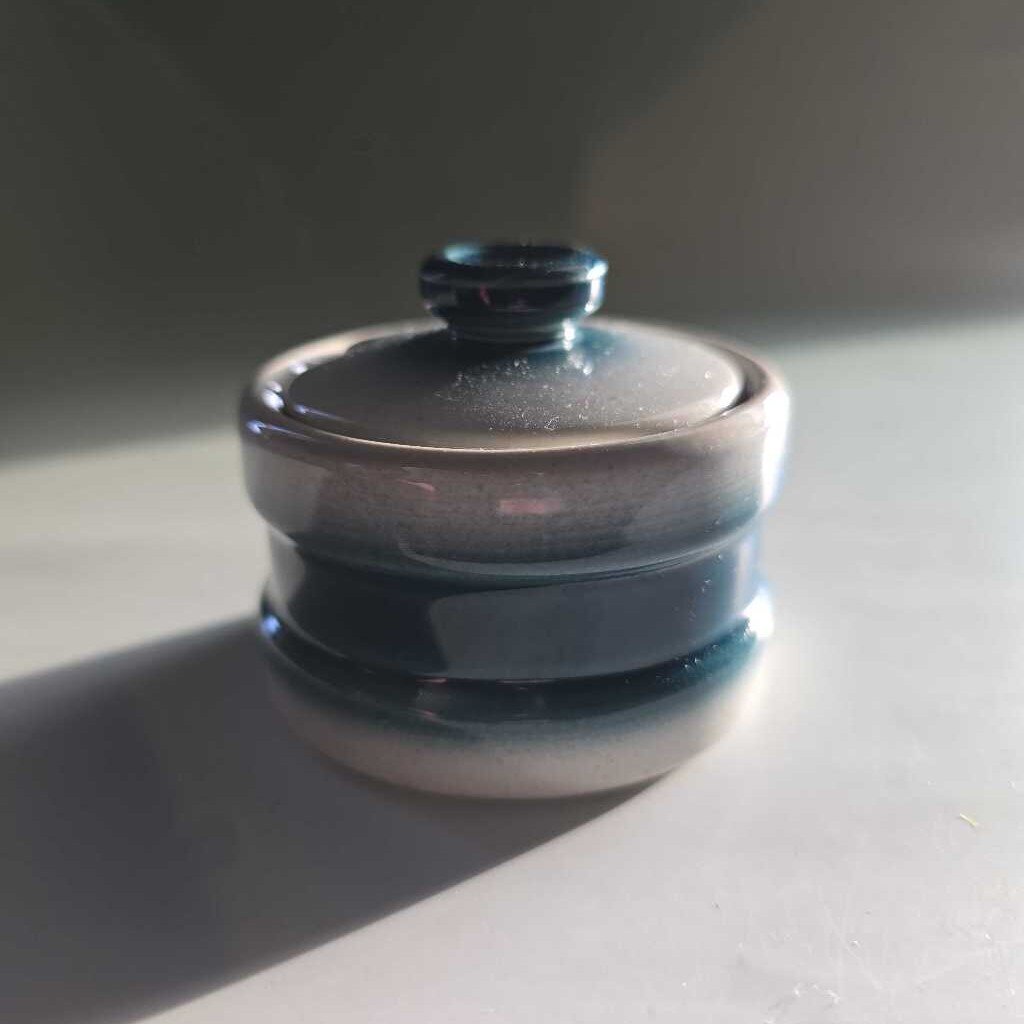 Wedgwood Pacific Blue Mustard Jar & Lid 1.5" WWBLPA - MUS