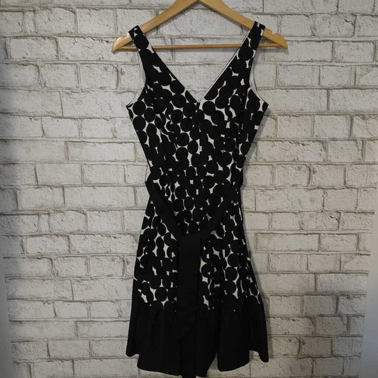 Nine West Black & White Polka Dot Dress sz2