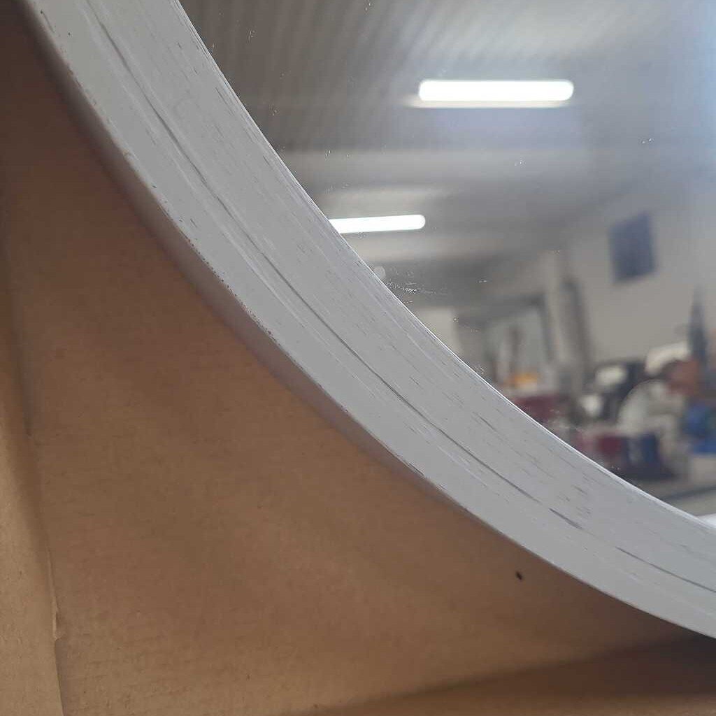 ROUND GREY WASHED ROPE MIRROR