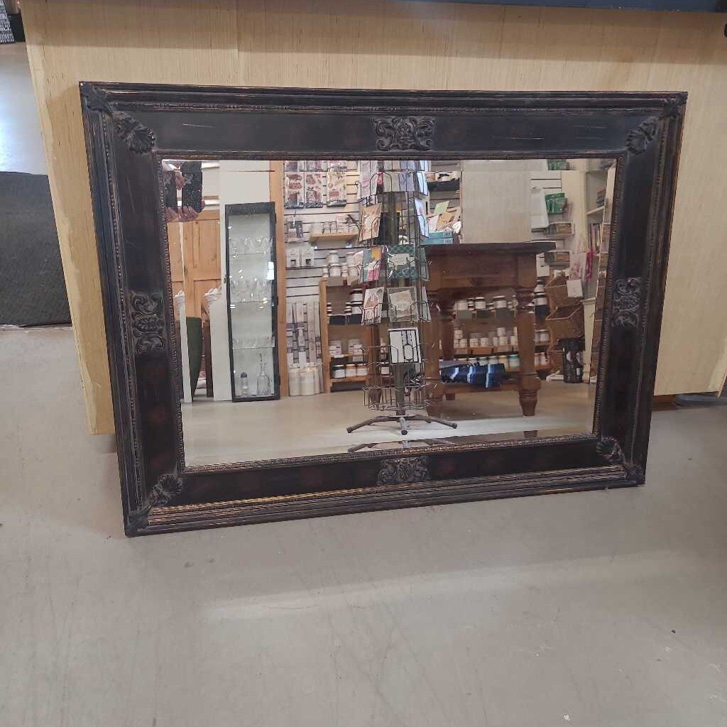 BLACK/ GOLD FRAMED BEVELED MIRROR