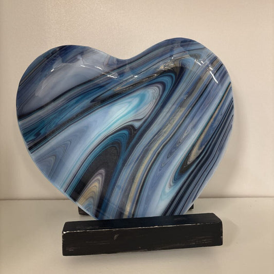 Fused Glass Heart Dish