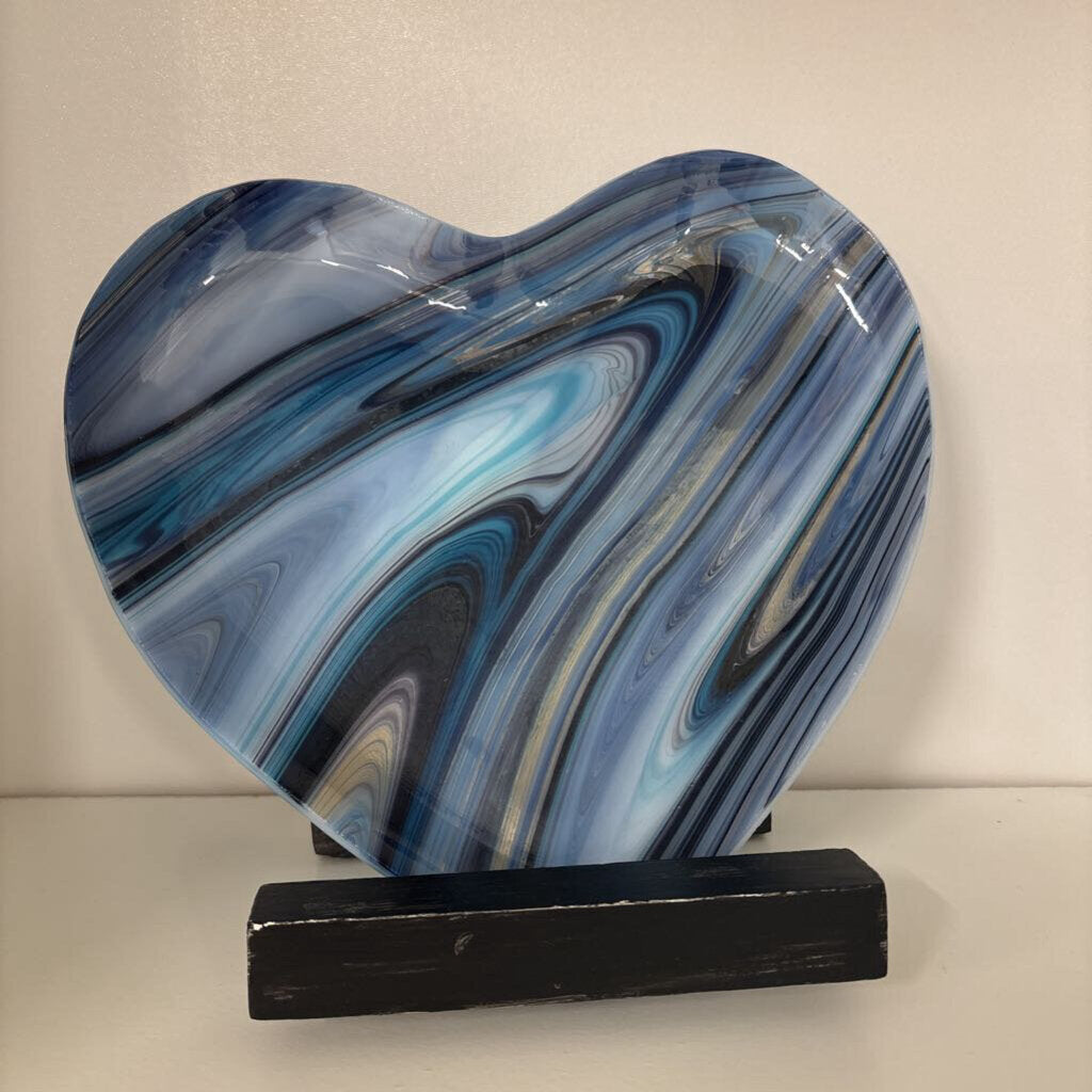 Fused Glass Heart Dish