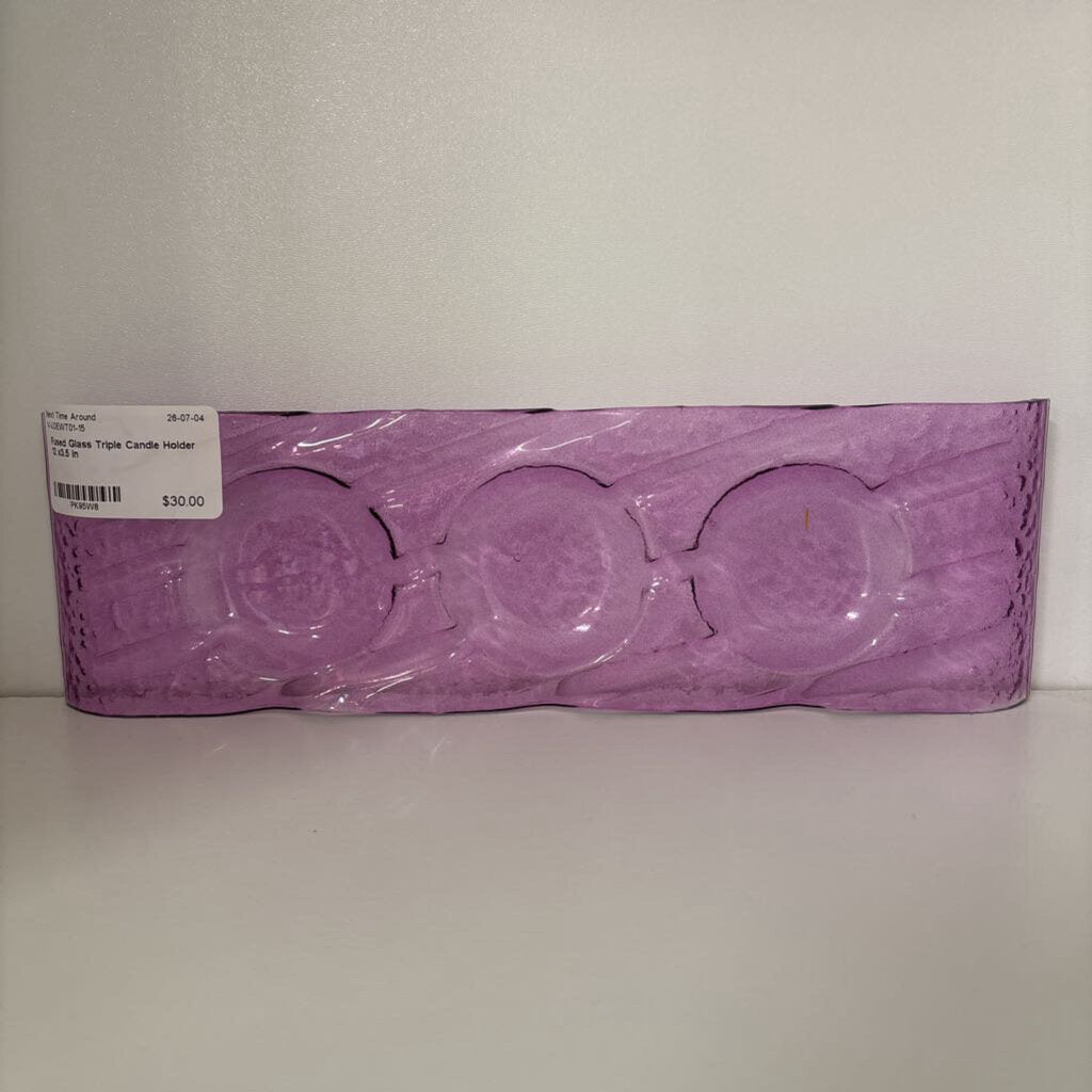 Fused Glass Triple Candle Holder