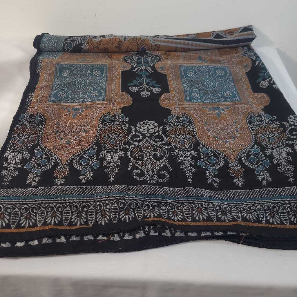 COPPER,BLACK & TEAL TABLE RUNNER