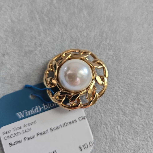 Butler Faux Pearl Scarf/Dress Clip
