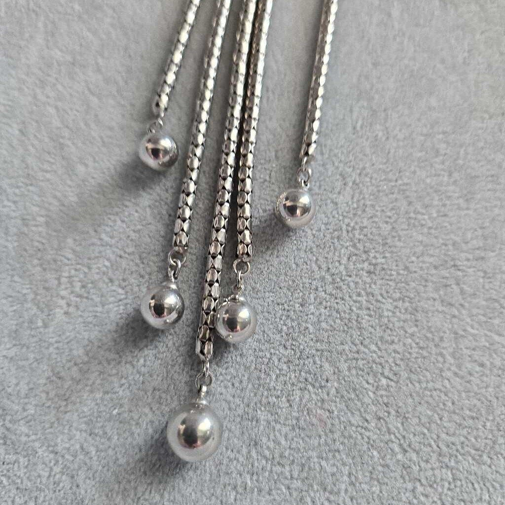RARE 1930s SIlver Tone Tassel Scarf/Dress Clip