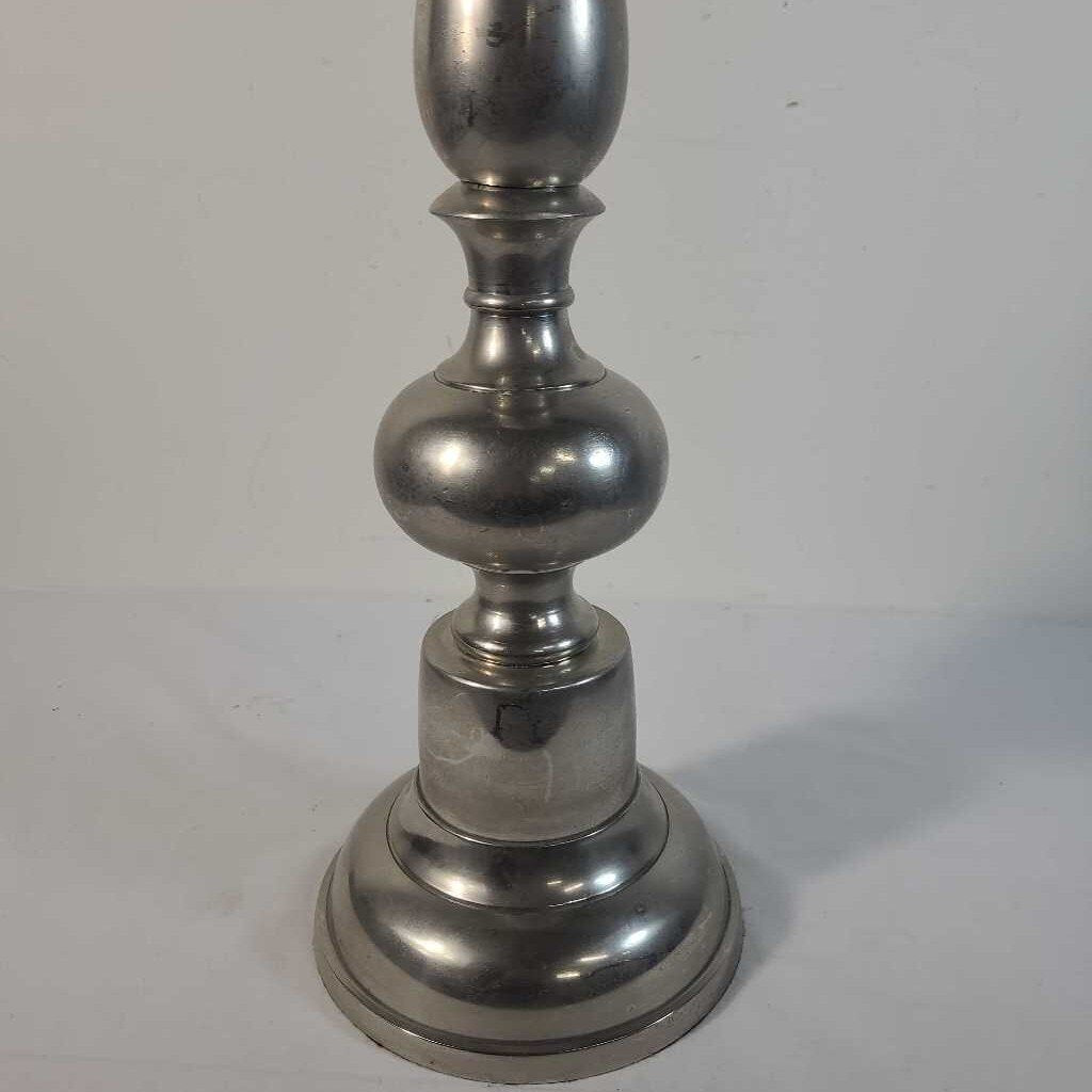 PEWTER BASE GEM STONE CANDLE HOLDER