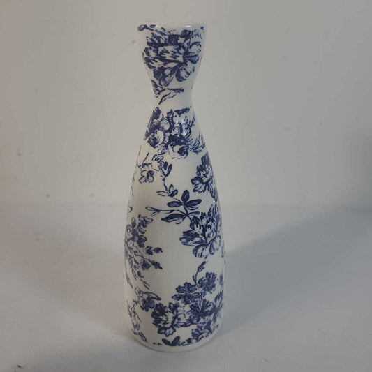 CERAMIC BLUE FLORAL VASE