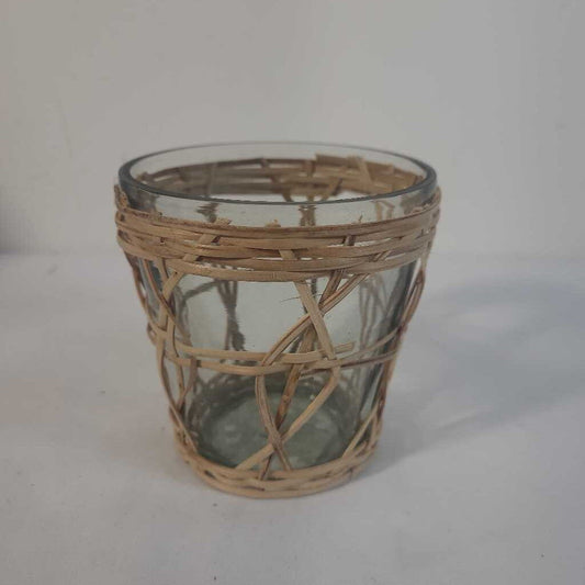 WOVEN GLASS CANDLE HOLDER