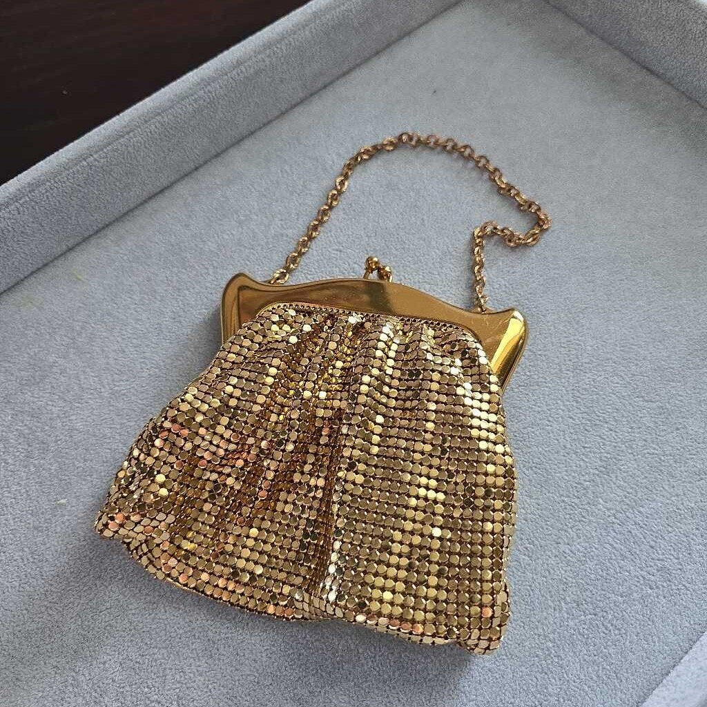 1950s Whiting & Davis Gold Mesh Hand Bag