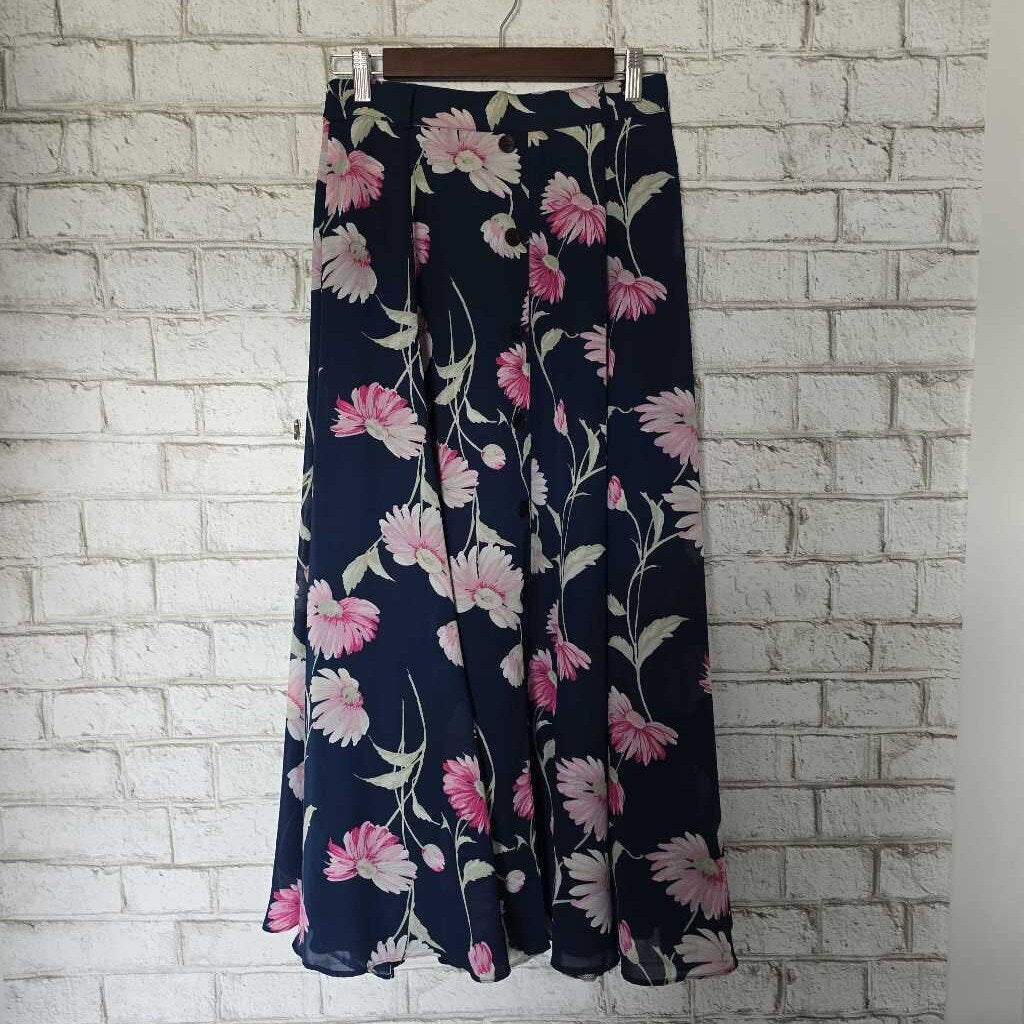 Vintage Yarell Germany Blue Floral Skirt