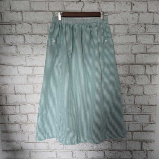 Vintage Sampas Canada Green Stripe Skirt SZ L