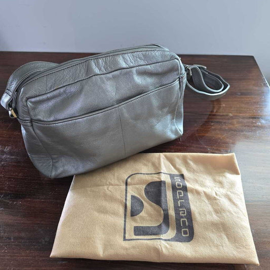Soprano Canada Leather Shoulder Bag Taupe