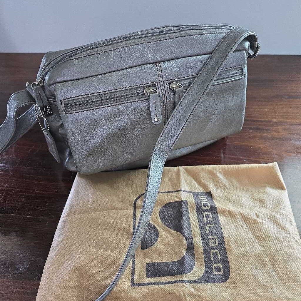 Soprano Canada Leather Shoulder Bag Taupe