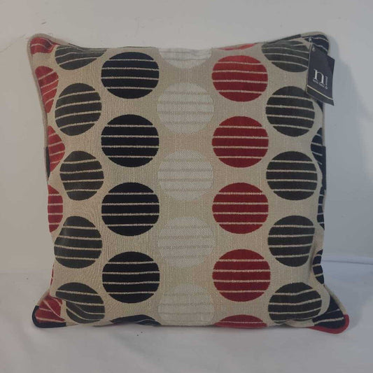 BEIGE PILLOW W/ CIRCLES