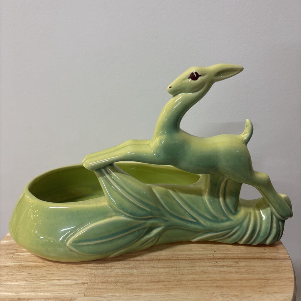 1950'S MCM ART DECO POTTERY DEER/GAZELLE PLANTER BEAUCEWARE MADE IN QUEBEC 546C