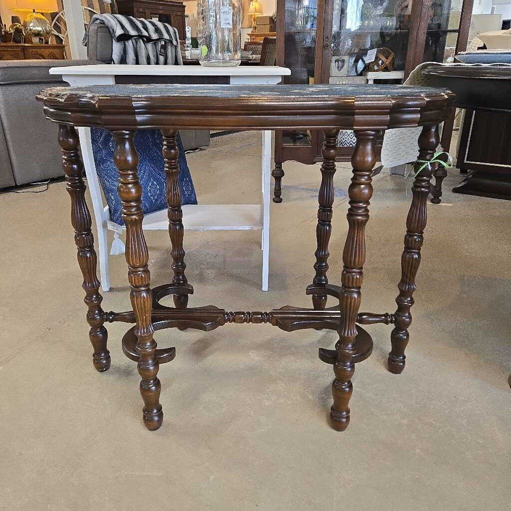 NEWFLY REFINISHED BLUE BIRD ACCENT TABLE