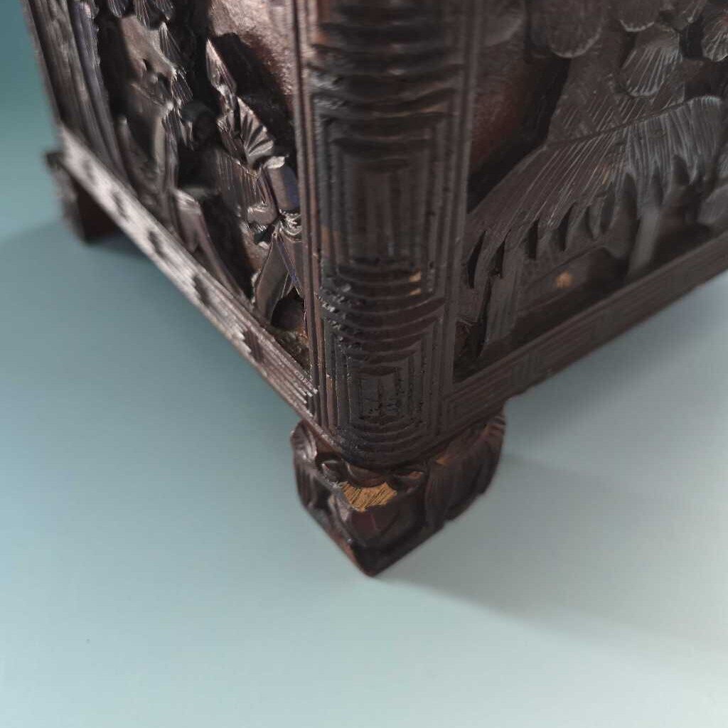 Antique Campfor Wood Chinese Hand Carved Chest