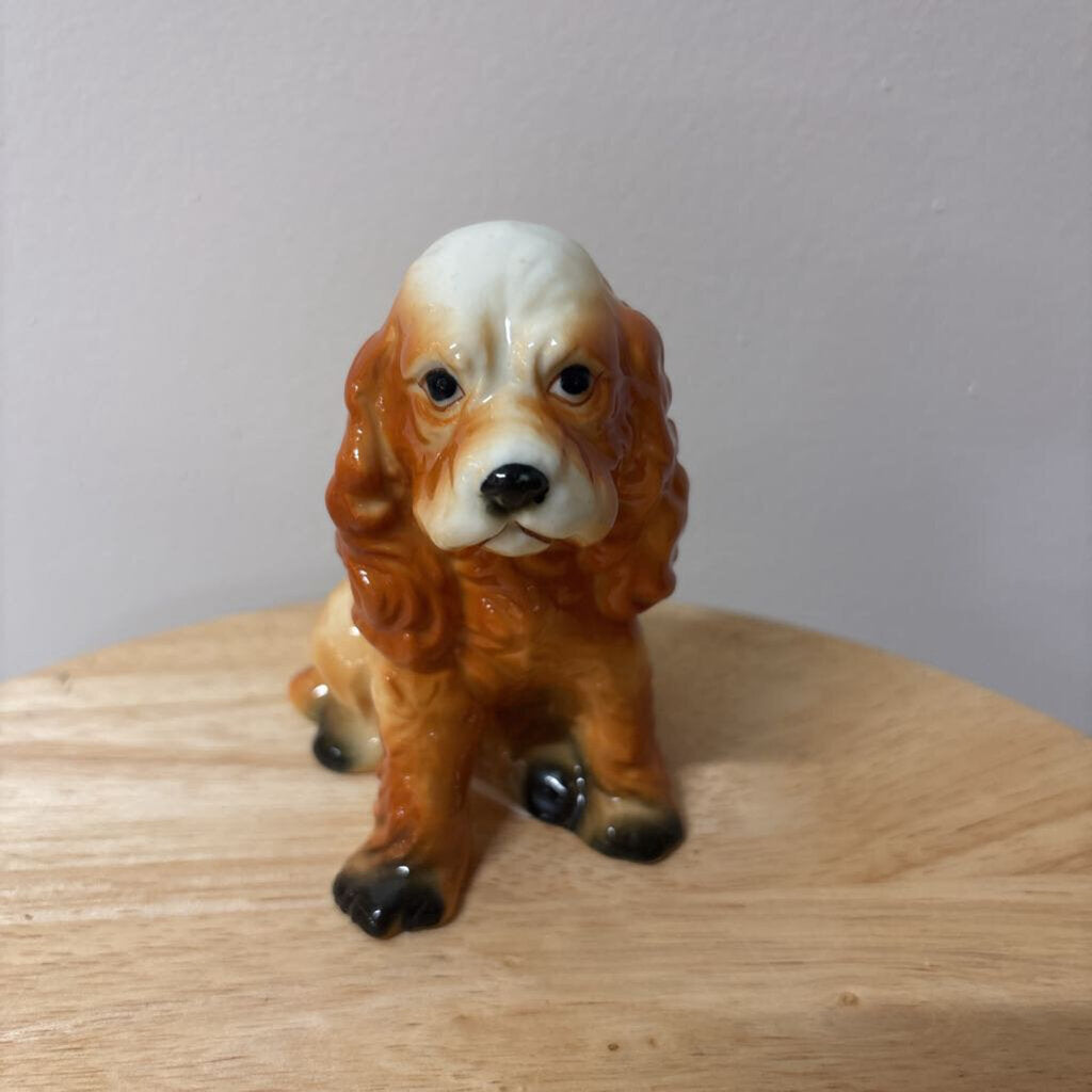 VTG HANDPAINTED PORCELAIN FIGURINE COCKER SPANIEL