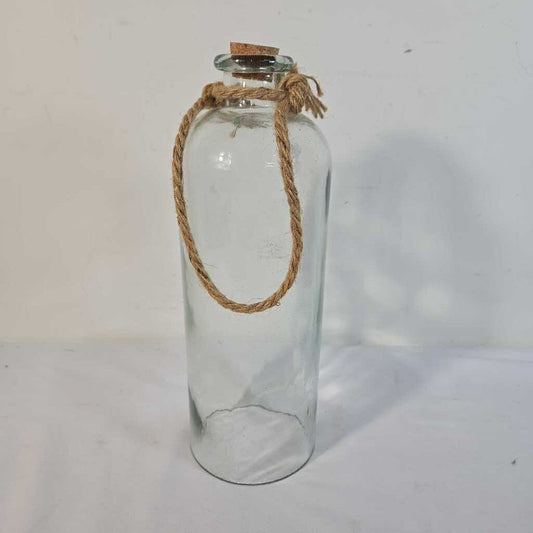 GLASS CLOCHE W/ ROPE HANDLE