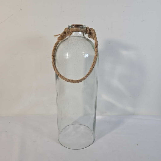 GLASS CLOCHE W/ ROPE HANDLE